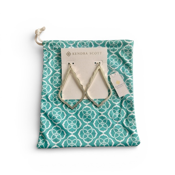 Kendra Scott Sophee Drop Gold Earrings W/ Pouch NWT - Picture 3 of 5